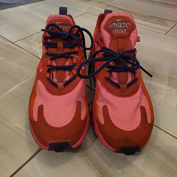 Nike Air Max 270 React Shoes Womens Size 7 AT6174-600 Running Athletic Sneakers - Picture 15 of 16